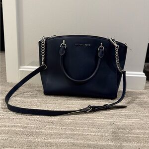 Michael Kors Navy Blue Leather Handbag